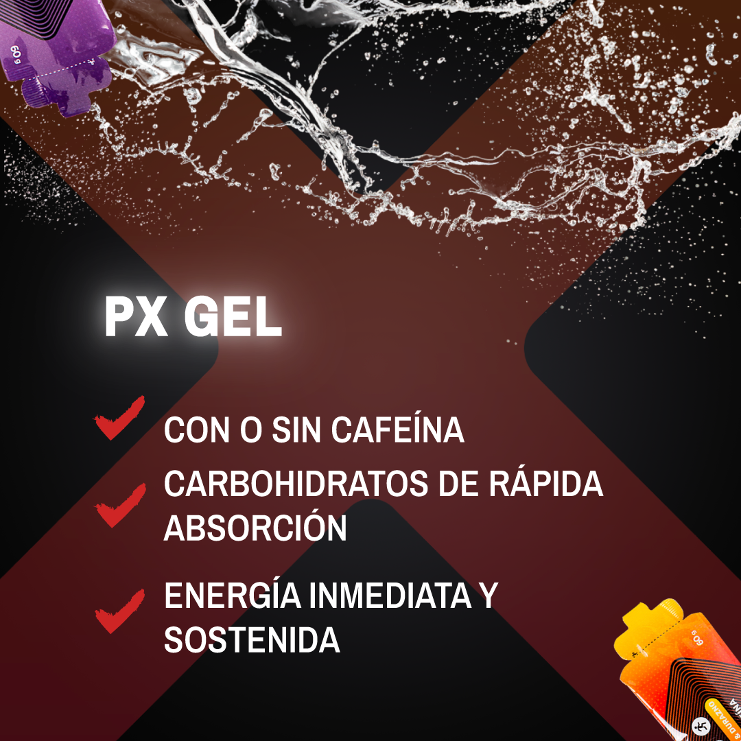6 geles PX (1 de cada sabor) rápida energía + sales