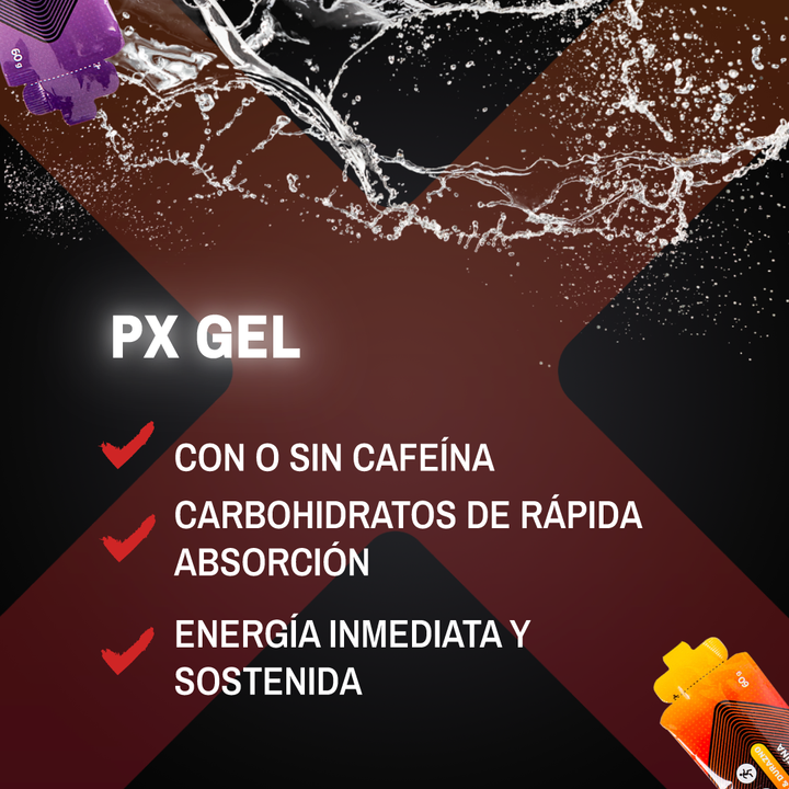 6 geles PX (1 de cada sabor) rápida energía + sales