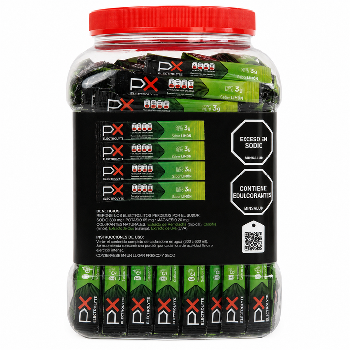 260 sobres (bombonera) de PX Electrolyte. Bebida hidratante sin azúcar / sin calorías