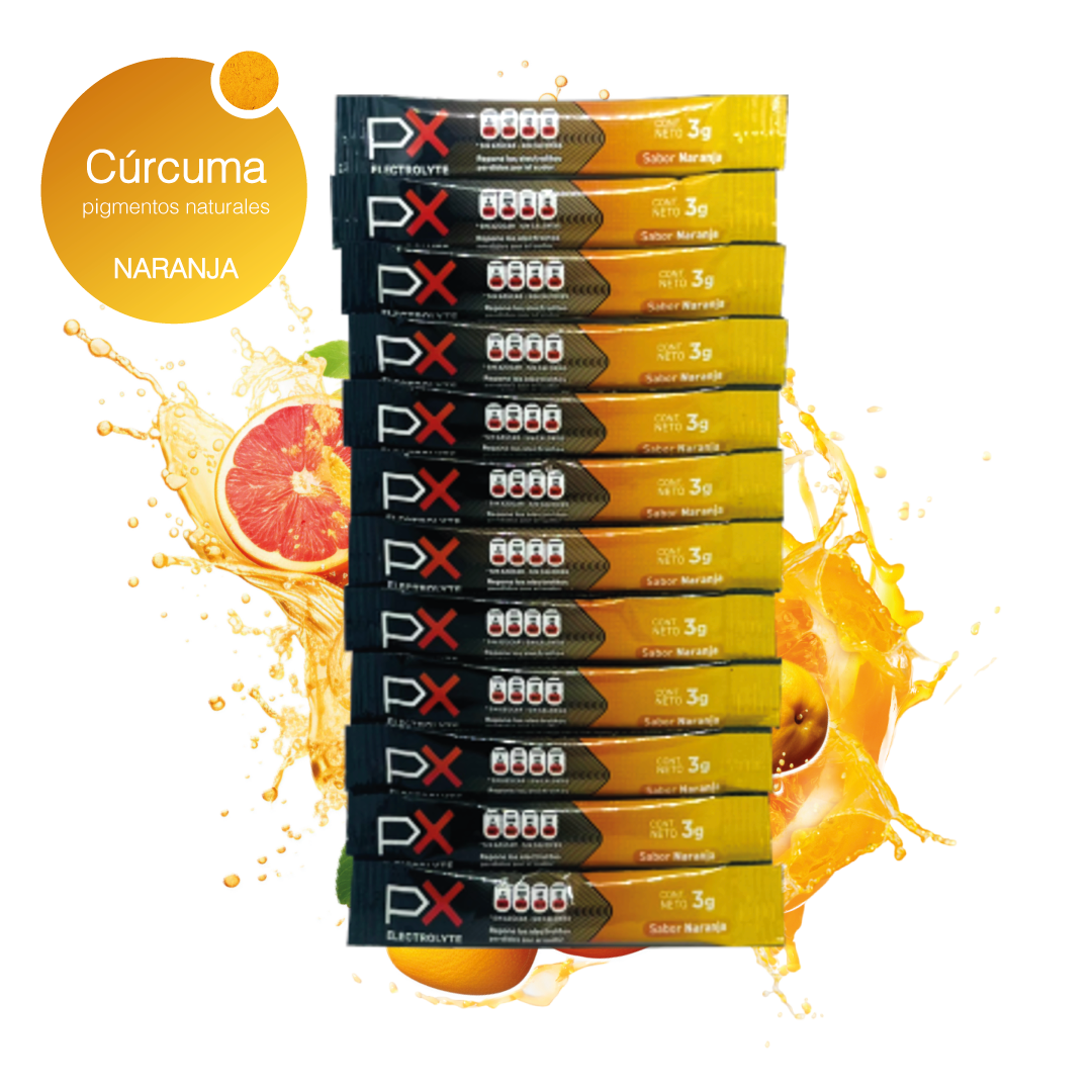 12 sobres de PX Electrolyte. Bebida hidratante sin azúcar / sin calorías