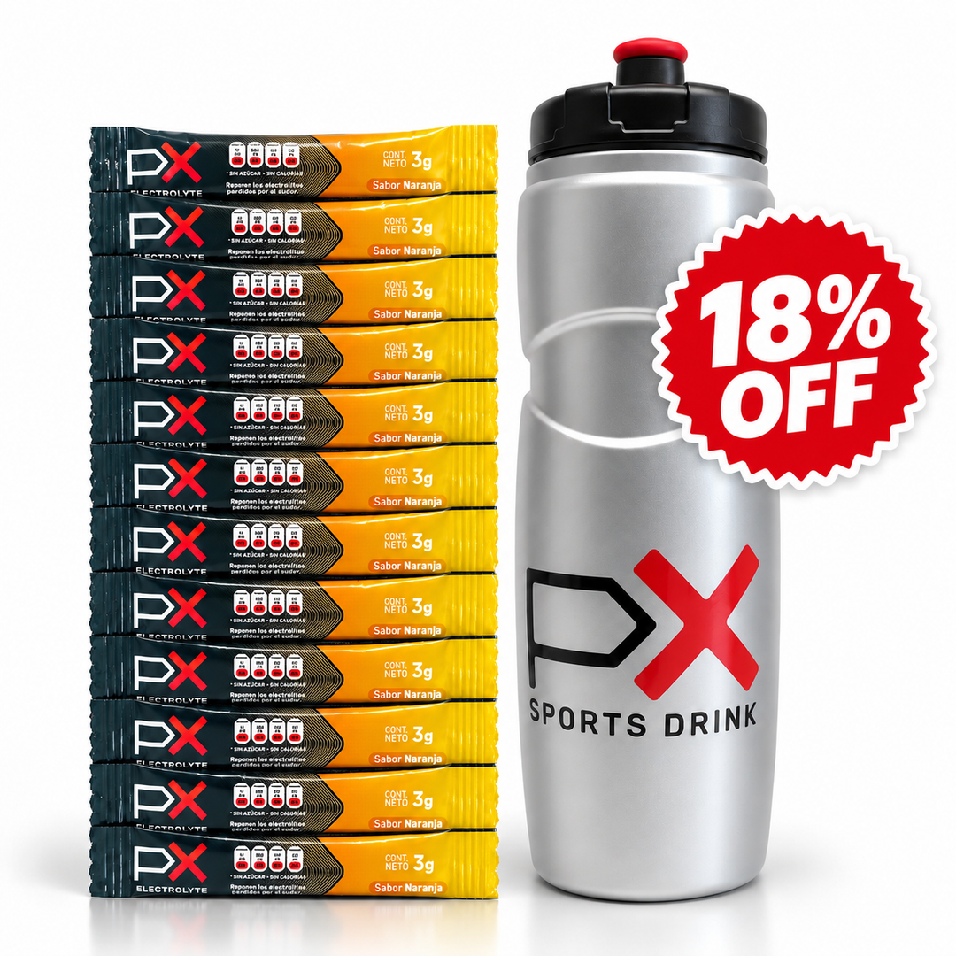 Kit 12 sobres PX Electrolyte + Con Caramañola 750 ml