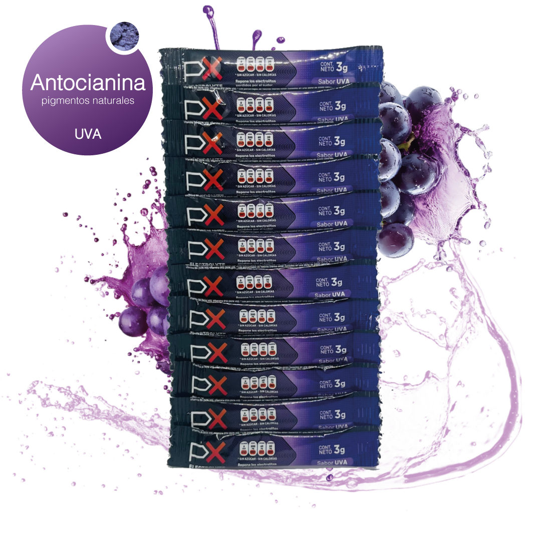 12 sobres de PX Electrolyte. Bebida hidratante sin azúcar / sin calorías