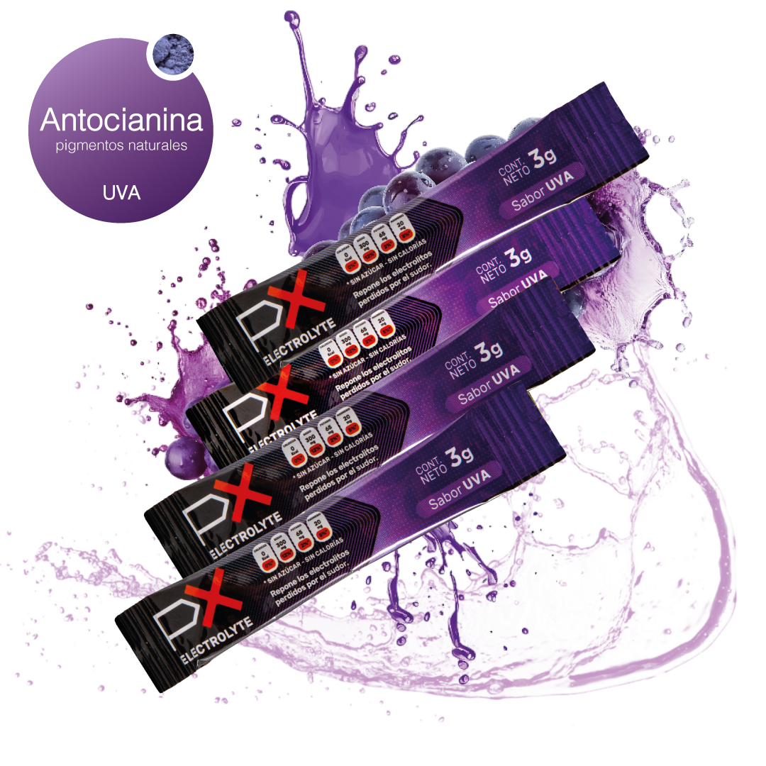4 sobres de PX Electrolyte. Bebida hidratante sin azúcar / sin calorías