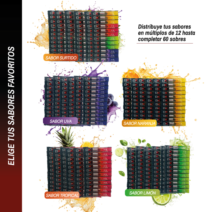 Paga 4, lleva 5 docenas + una Botella de regalo - PX Electrolyte Bebida hidratante sin azúcar / sin calorías